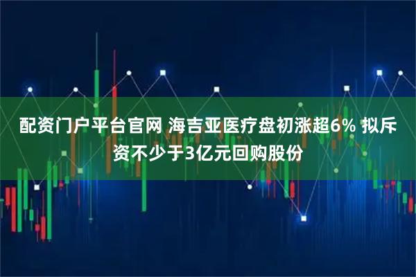 配资门户平台官网 海吉亚医疗盘初涨超6% 拟斥资不少于3亿元回购股份